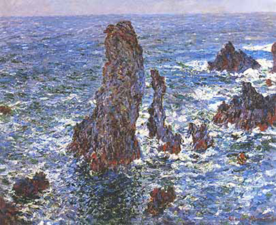 Les Pyramides de Port-Coton, mer sauvage Claude Monet